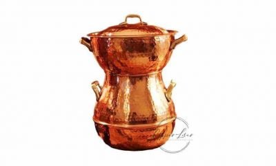 hammered copper couscous pot