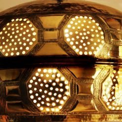 brass hammered ball light shade