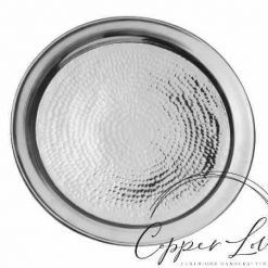 circular copper hammered tray