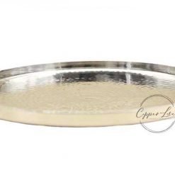 polished nickel round tray